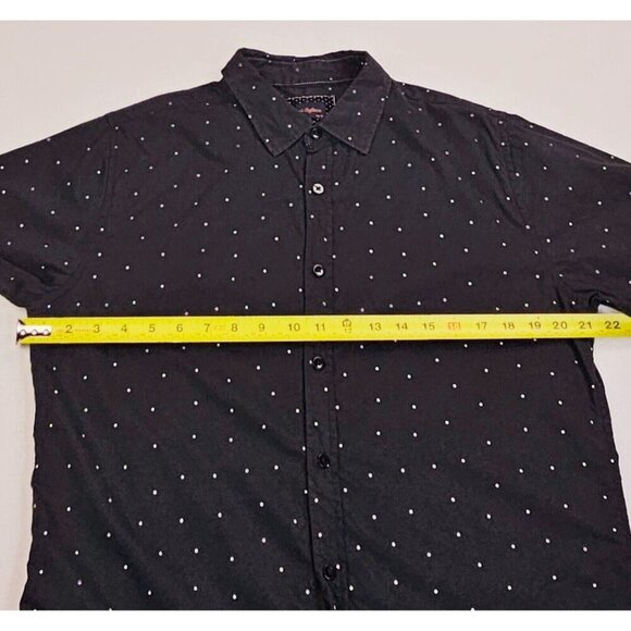 Gentlemen's Outfitters Size Medium Men Black White Polka Dots Short Sleeve Shirt - Picture 3 of 9